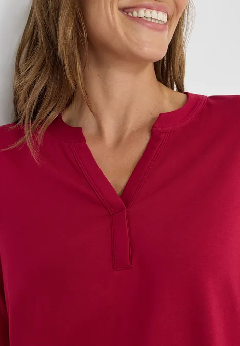 T-shirt au look tunique beaujolais red