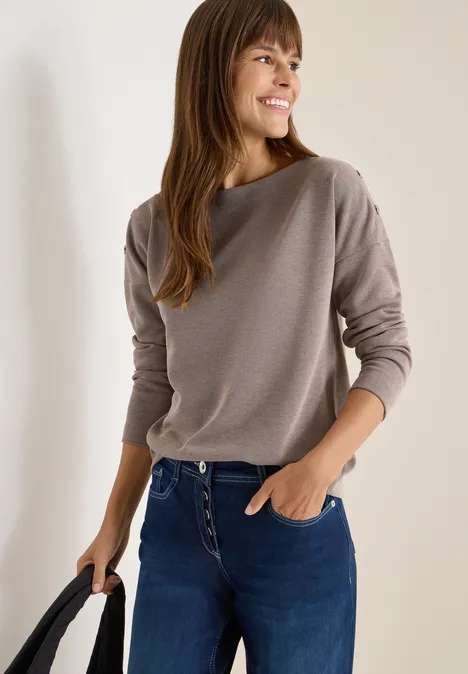 Softes Melange Shirt chocolate mousse melange