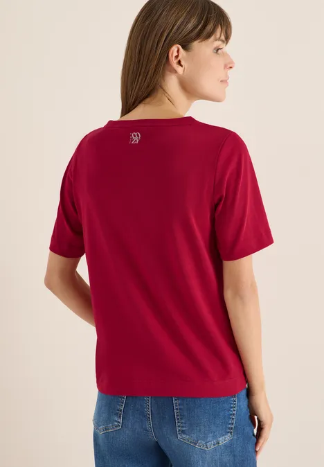 T-Shirt mit Frontprint beaujolais red