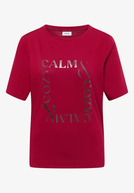 T-Shirt mit Frontprint beaujolais red