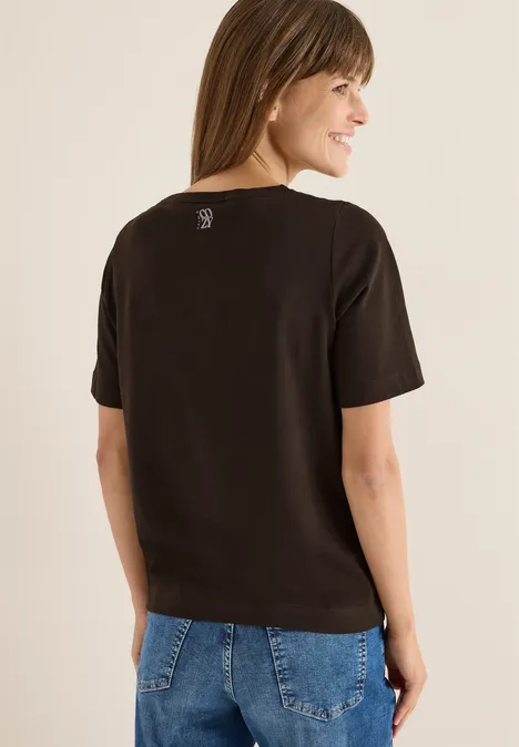 T-Shirt mit Frontprint tartufo brown