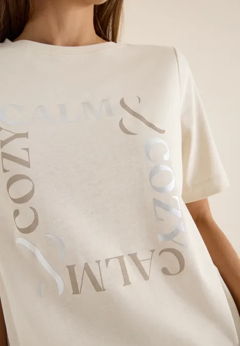 T-Shirt mit Frontprint light greige