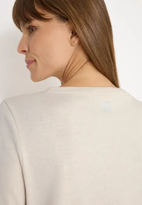 T-Shirt mit Frontprint light greige