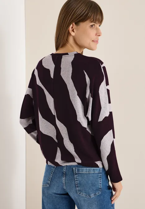 Jacquard gemêleerd Shirt eggplant red