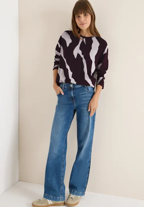 Jacquard gemêleerd Shirt eggplant red