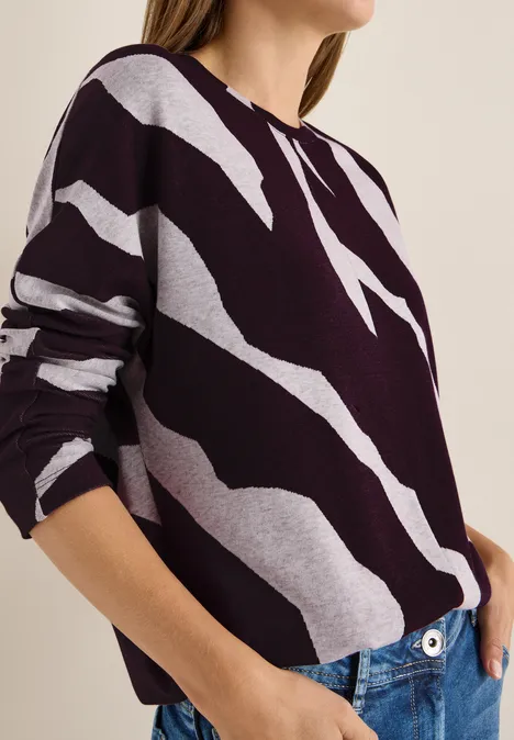Jacquard gemêleerd Shirt eggplant red