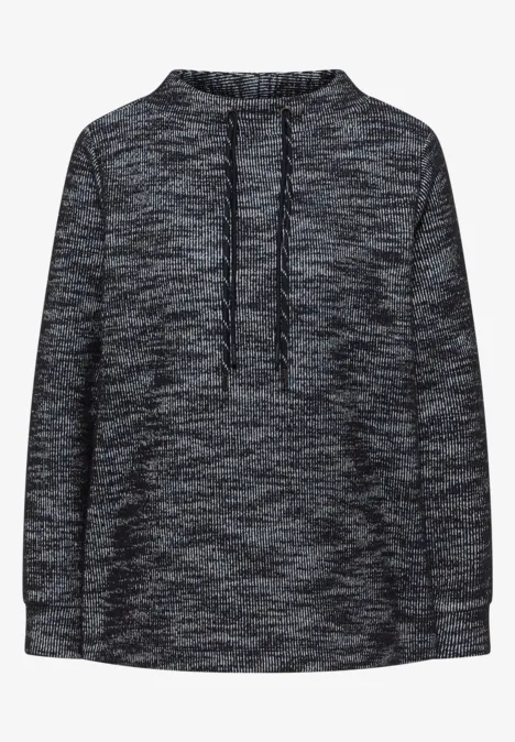 Funnelneck Strukturshirt urban dark blue