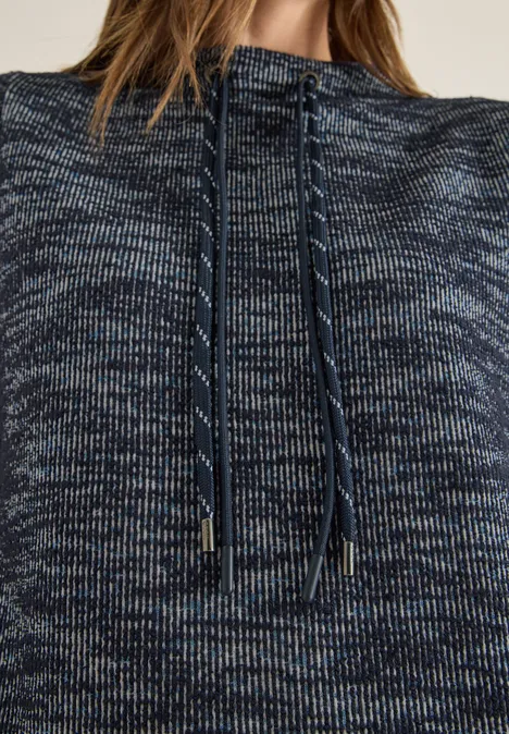 Funnelneck Strukturshirt urban dark blue