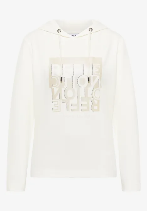 Hoodie Shirt mit Folienprint vanilla white Hoodie Shirt mit Folienprint vanilla white