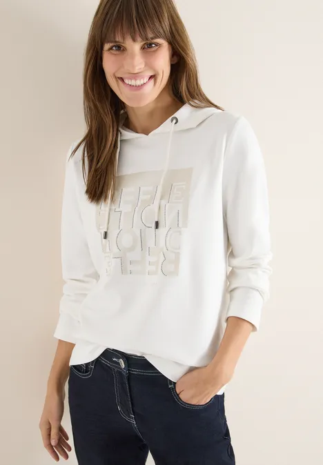 Hoodie Shirt mit Folienprint vanilla white Hoodie Shirt mit Folienprint vanilla white