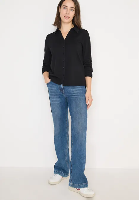 Shirt mit Hemdkragen Black Shirt mit Hemdkragen Black