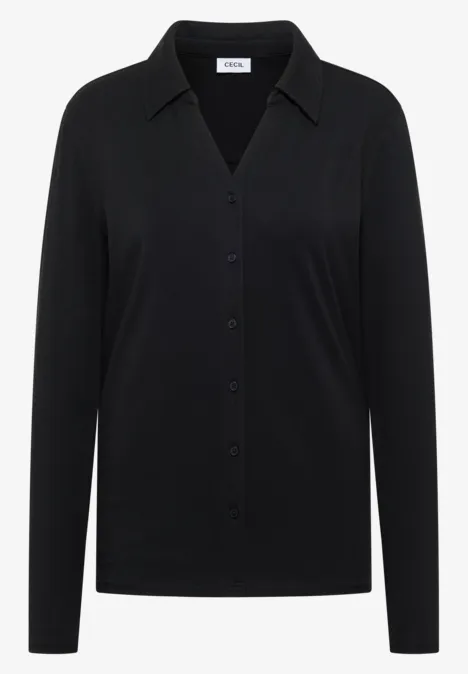 Shirt mit Hemdkragen Black Shirt mit Hemdkragen Black