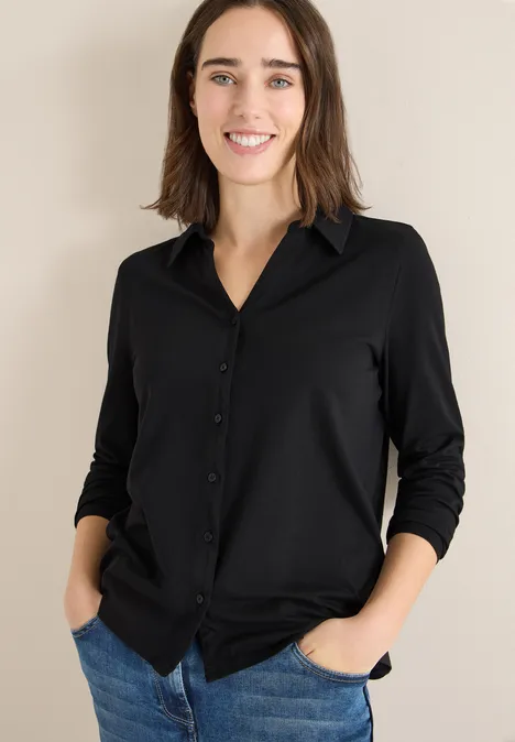 Shirt mit Hemdkragen Black Shirt mit Hemdkragen Black