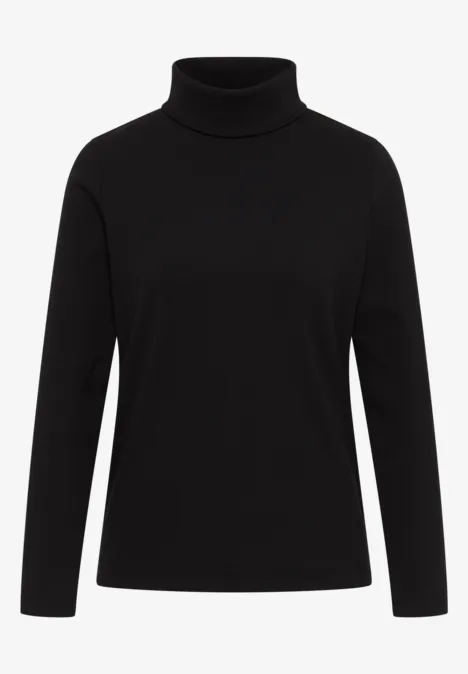 Shirt met lange mouwen en geribde textuur Black Shirt met lange mouwen en geribde textuur Black