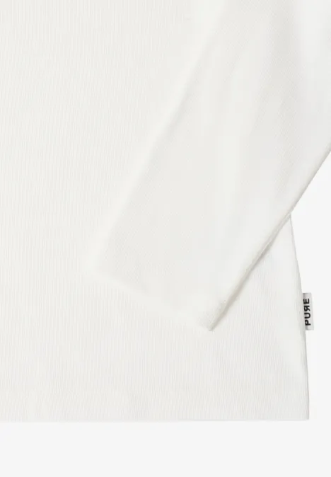 Shirt met lange mouwen en geribde textuur vanilla white Shirt met lange mouwen en geribde textuur vanilla white