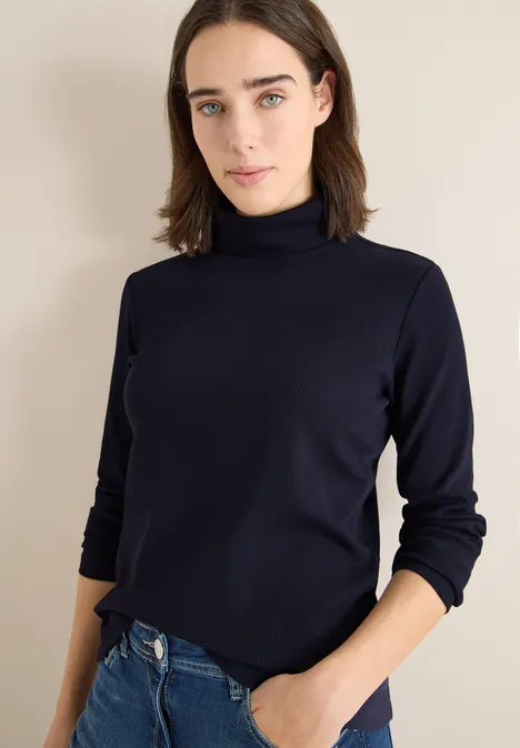Langarmshirt in Rippstruktur urban dark blue Langarmshirt in Rippstruktur urban dark blue