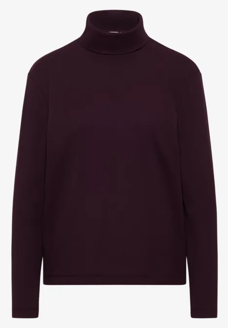 Langarmshirt in Rippstruktur eggplant red Langarmshirt in Rippstruktur eggplant red