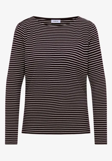 Gestreiftes Langarmshirt eggplant red Gestreiftes Langarmshirt eggplant red