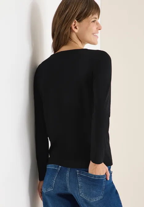Basic shirt met rimpels Black