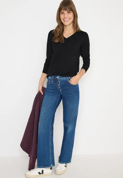 Basic shirt met rimpels Black
