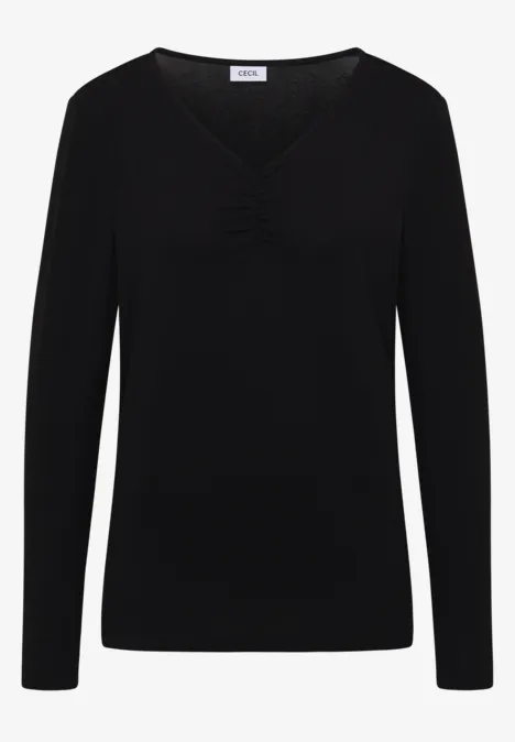 Basic shirt met rimpels Black