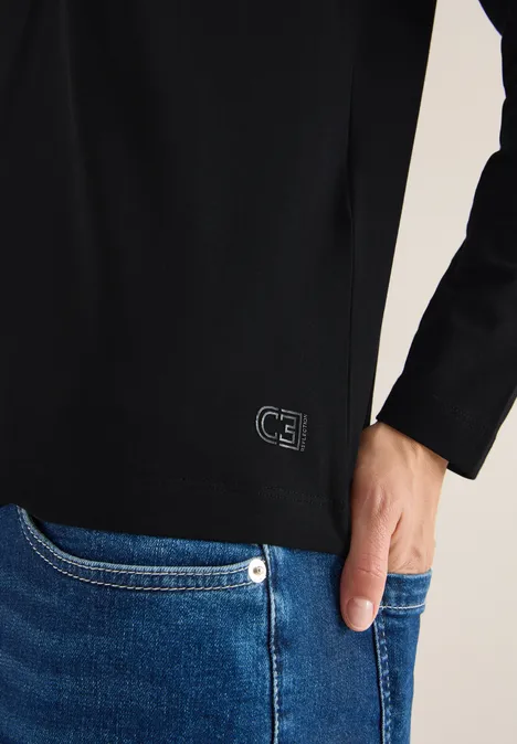 Basic shirt met rimpels Black