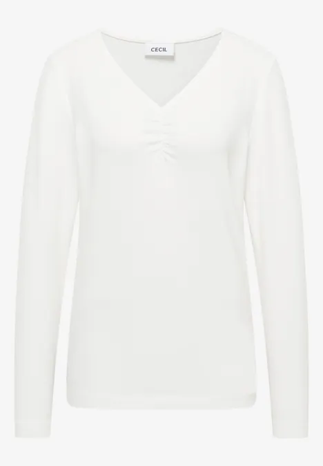 Basic shirt met rimpels vanilla white