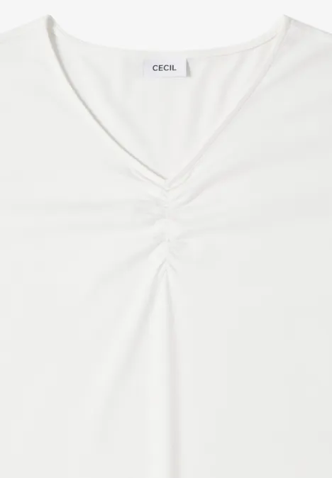 Basic shirt met rimpels vanilla white
