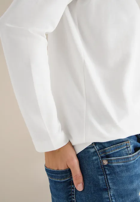 Basic shirt met rimpels vanilla white
