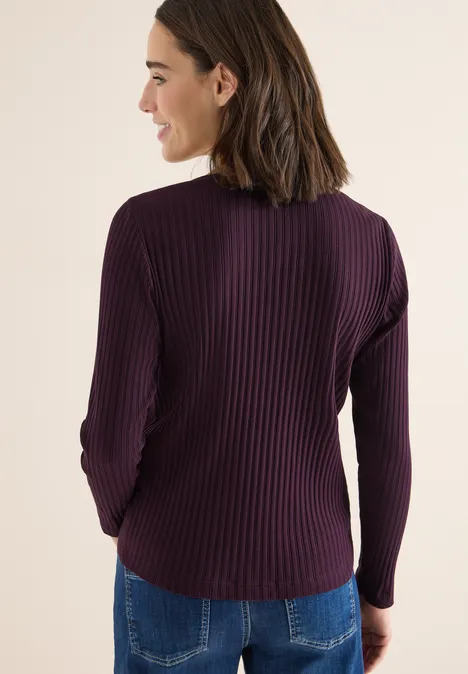 Rippstruktur Shirt eggplant red Rippstruktur Shirt eggplant red
