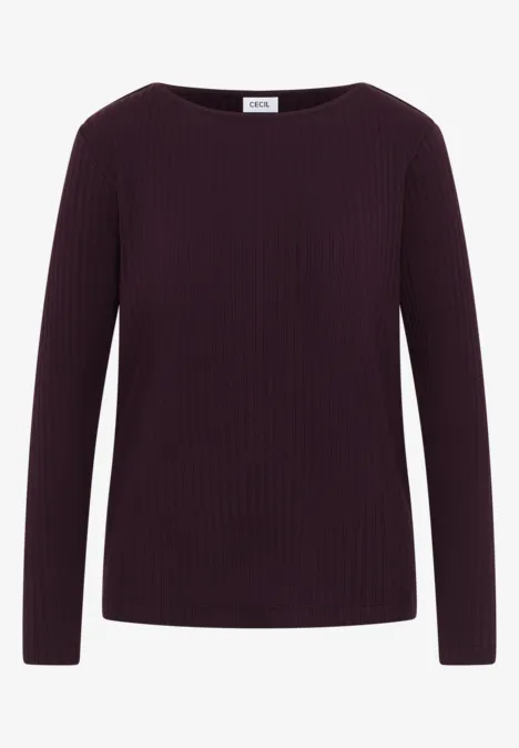 Rippstruktur Shirt eggplant red Rippstruktur Shirt eggplant red