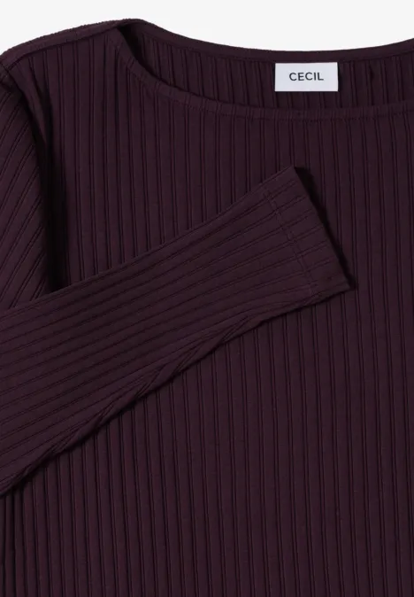 Rippstruktur Shirt eggplant red Rippstruktur Shirt eggplant red