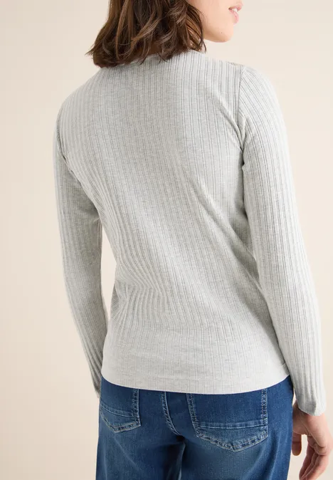 Rippstruktur Shirt luna grey melange Rippstruktur Shirt luna grey melange
