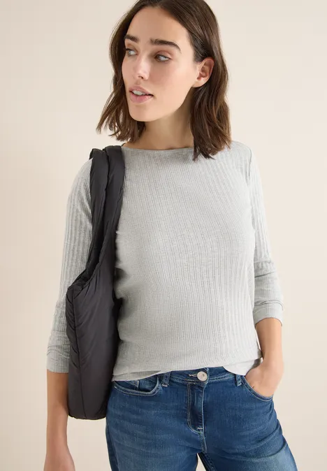 Rippstruktur Shirt luna grey melange Rippstruktur Shirt luna grey melange