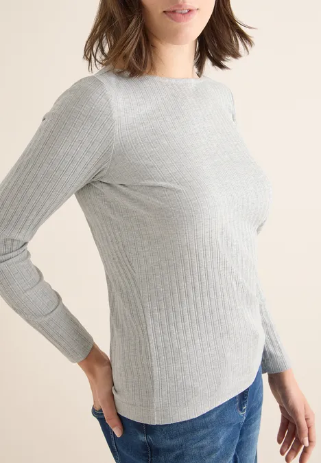 Rippstruktur Shirt luna grey melange Rippstruktur Shirt luna grey melange