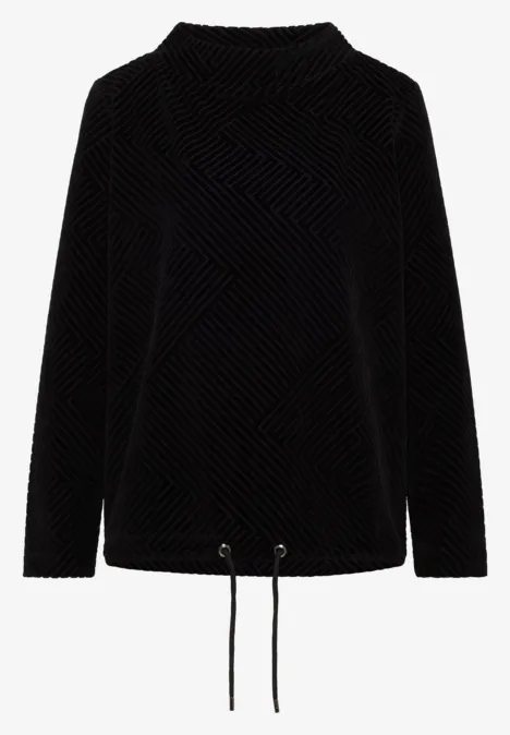 T-shirt structuré avec col funnel Black