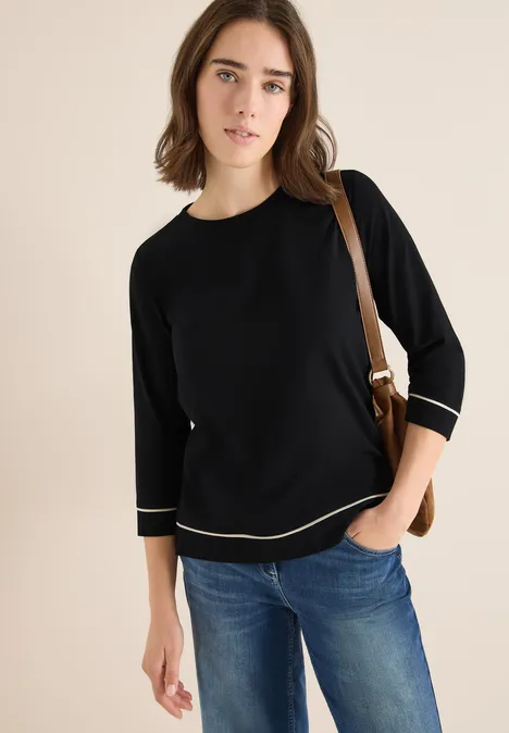Shirt met contrastdetail Black Shirt met contrastdetail Black