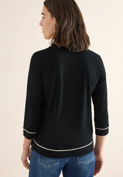 Shirt met contrastdetail Black Shirt met contrastdetail Black