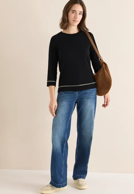 Shirt met contrastdetail Black Shirt met contrastdetail Black