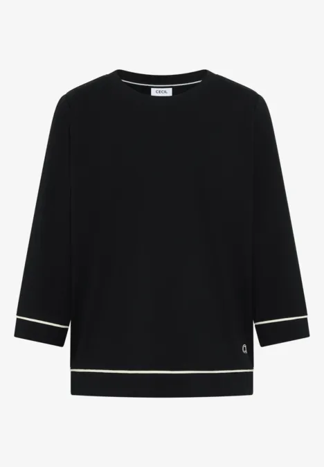 Shirt met contrastdetail Black Shirt met contrastdetail Black