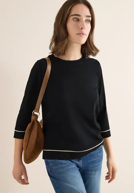 Shirt met contrastdetail Black Shirt met contrastdetail Black