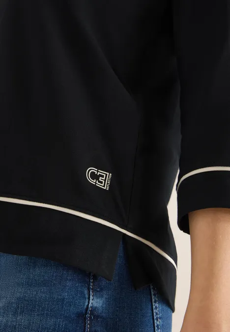 Shirt met contrastdetail Black Shirt met contrastdetail Black