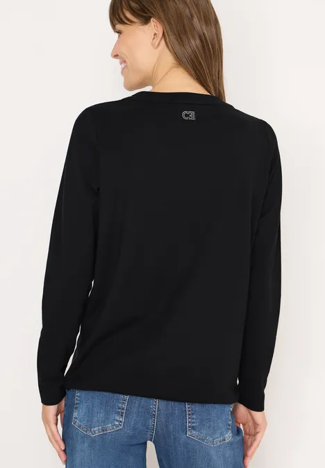 Langarmshirt mit Wording Black