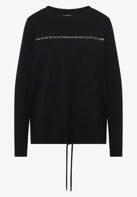 Langarmshirt mit Wording Black
