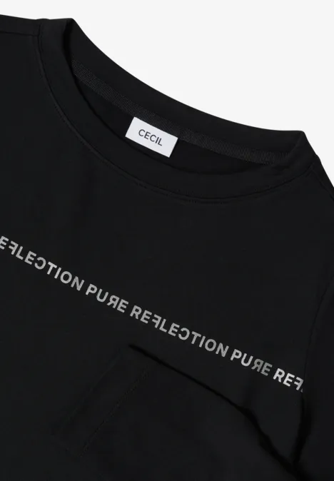 Langarmshirt mit Wording Black