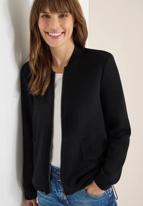 Softe Piquée Jacke Black