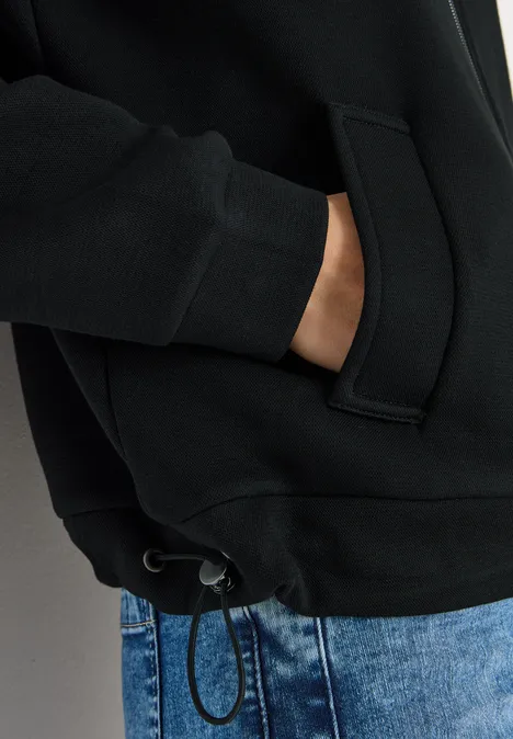 Softe Piquée Jacke Black