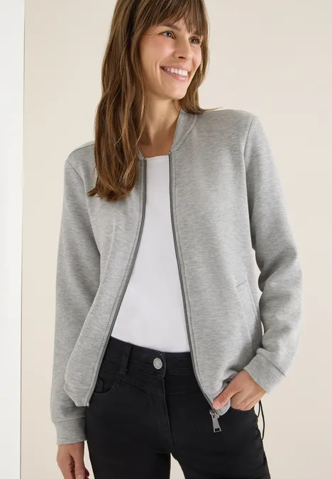 Softe Piquée Jacke luna grey melange