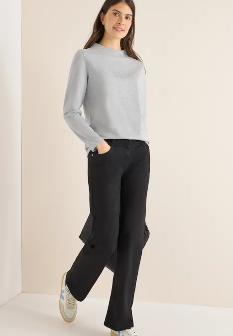 Shirt mit Glitzer-Wording luna grey melange