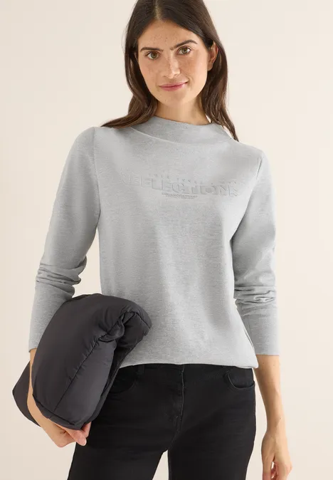 Shirt mit Glitzer-Wording luna grey melange